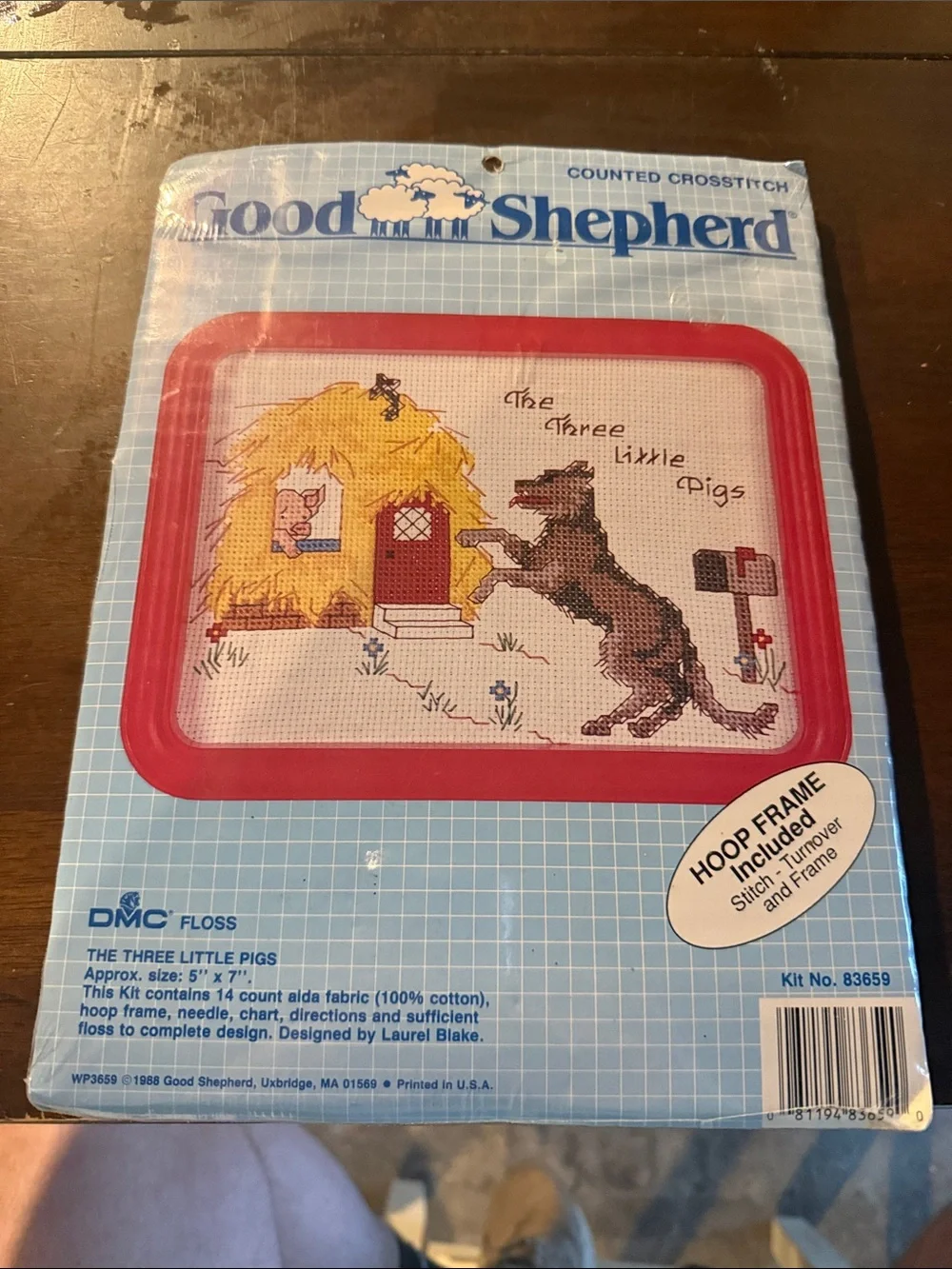 'The Three Little Pigs' Cross Stitch Kit — Red Accent